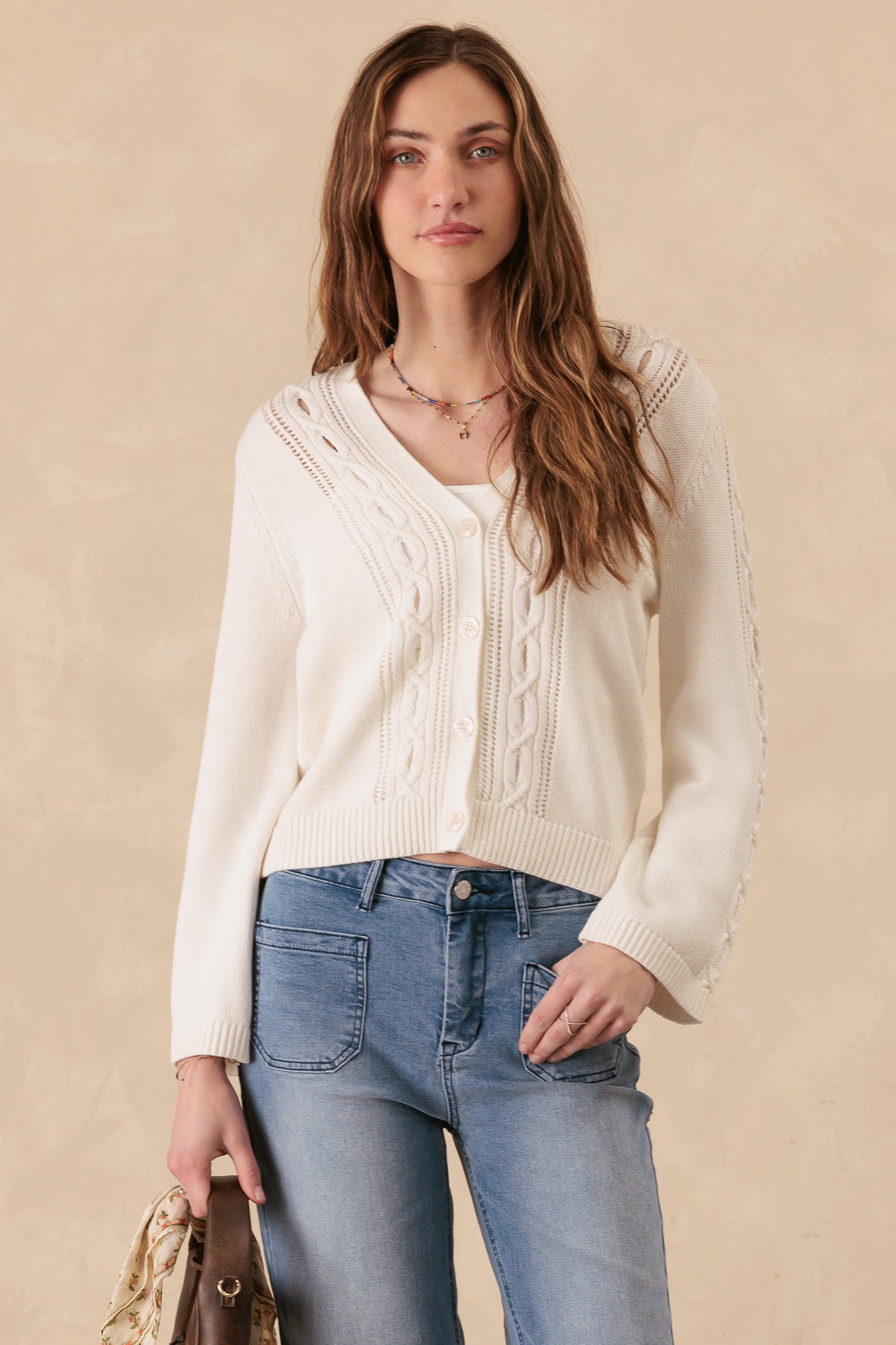 Haven Cotton V Neck Cardigan
