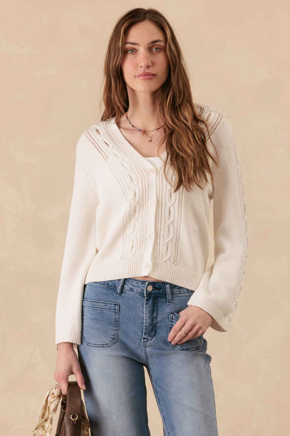 Haven Cotton V Neck Cardigan