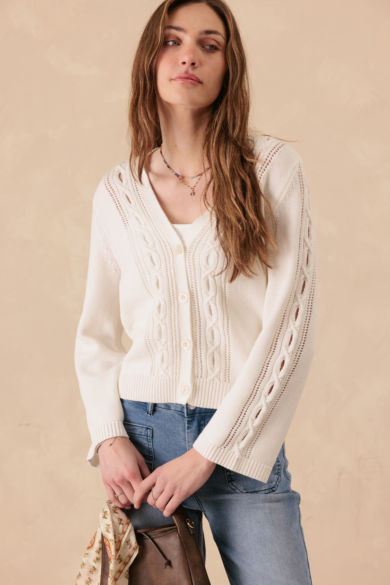 Haven Cotton V Neck Cardigan