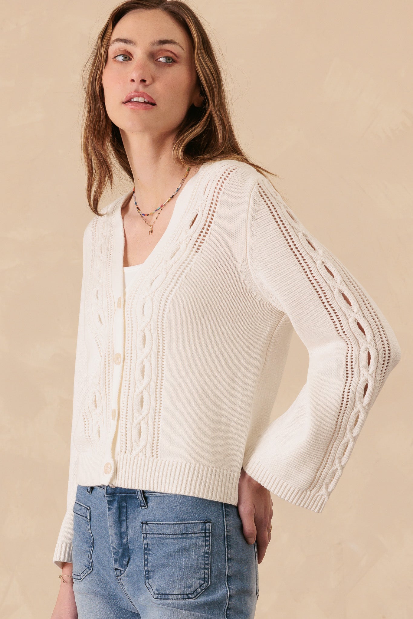 Haven Cotton V Neck Cardigan