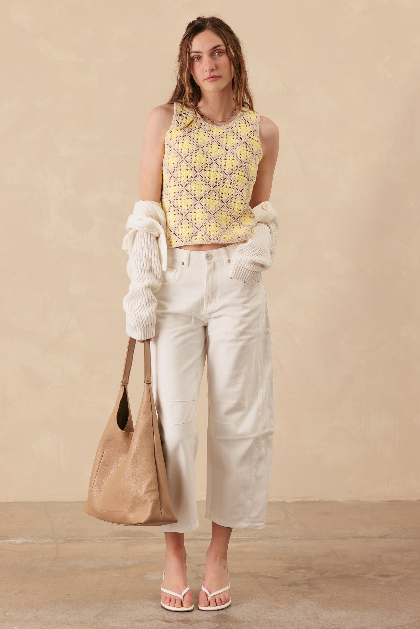 Ivana Cotton Crochet Tank