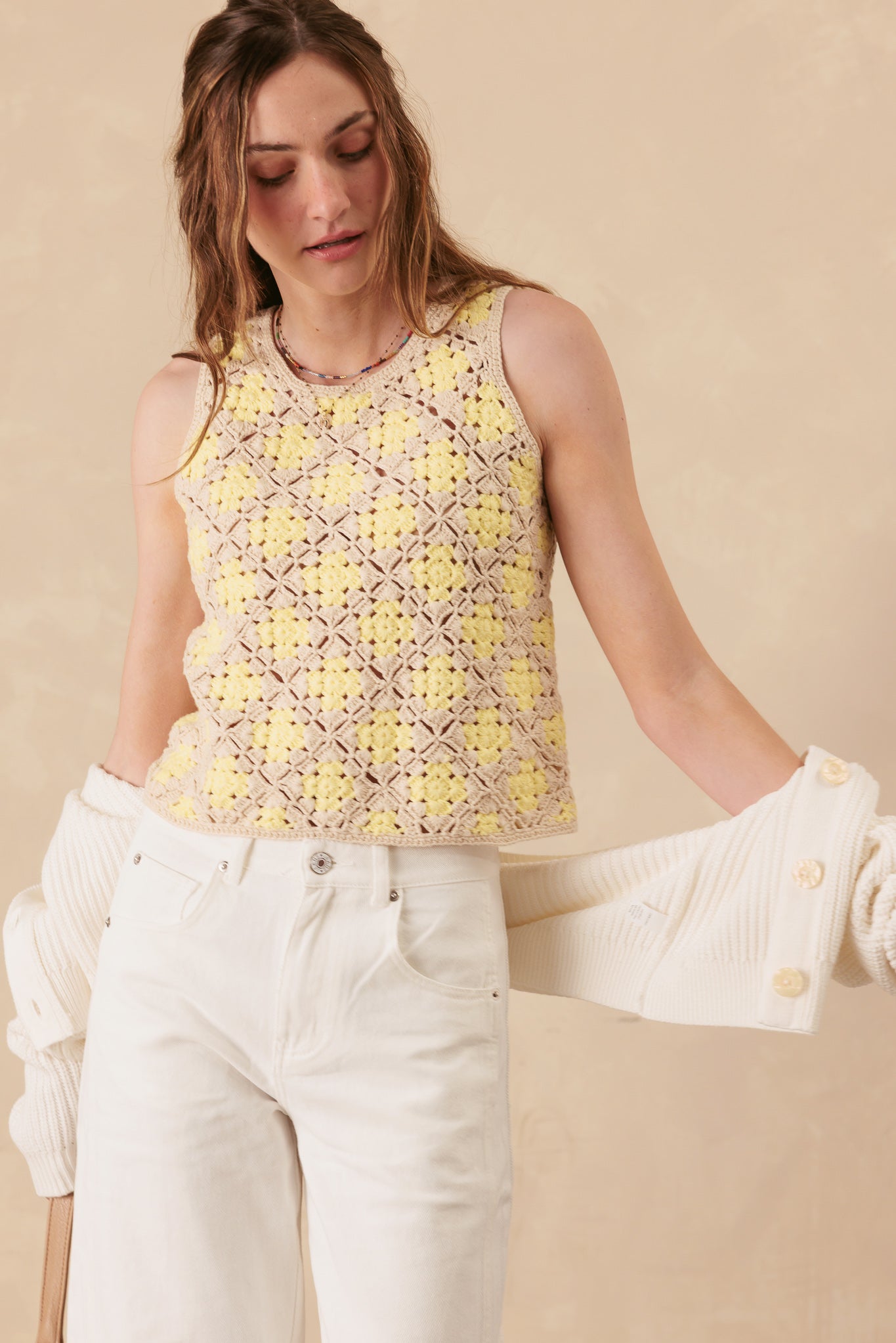 Ivana Cotton Crochet Tank