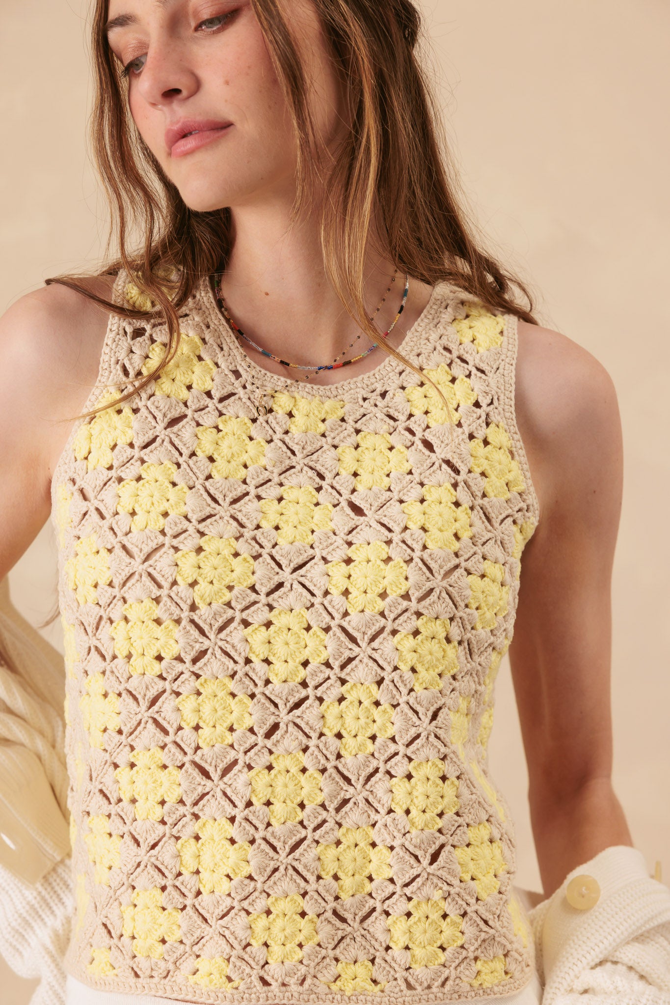 Ivana Cotton Crochet Tank