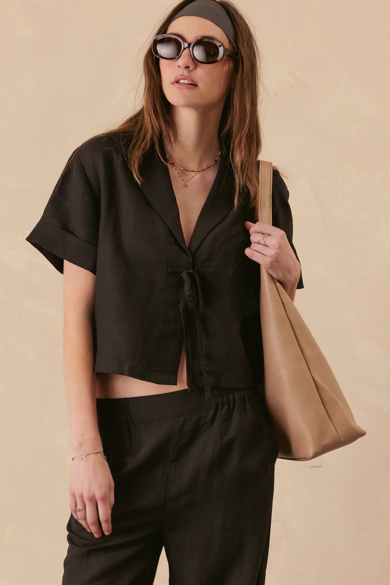 Jan Linen Blend Boxy Cropped Shirt