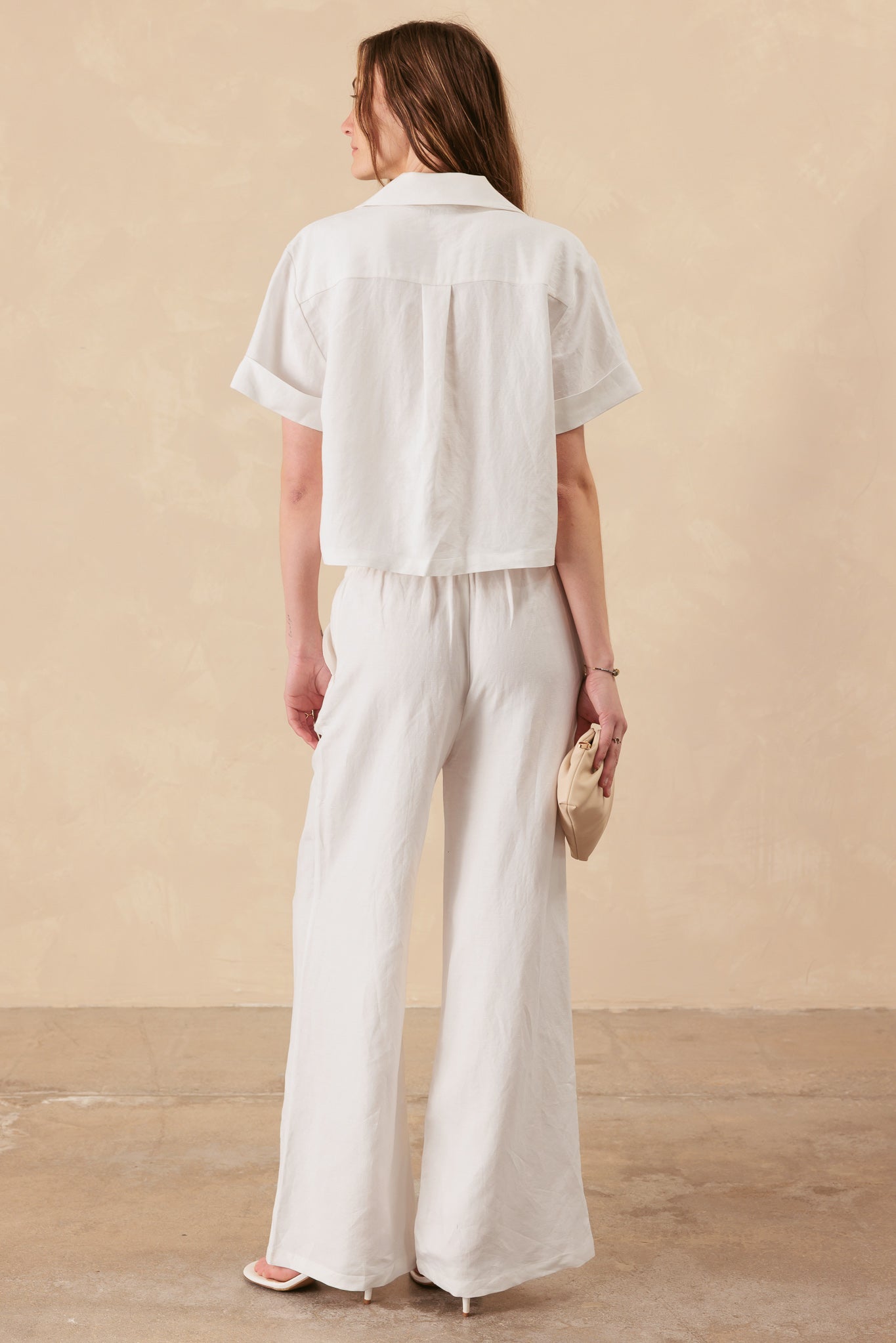 Melissa Linen Blend Wide Leg Pant