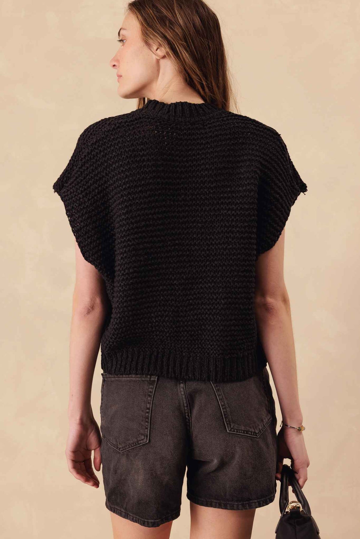 Patty Vest Cardigan in Chunky Cotton