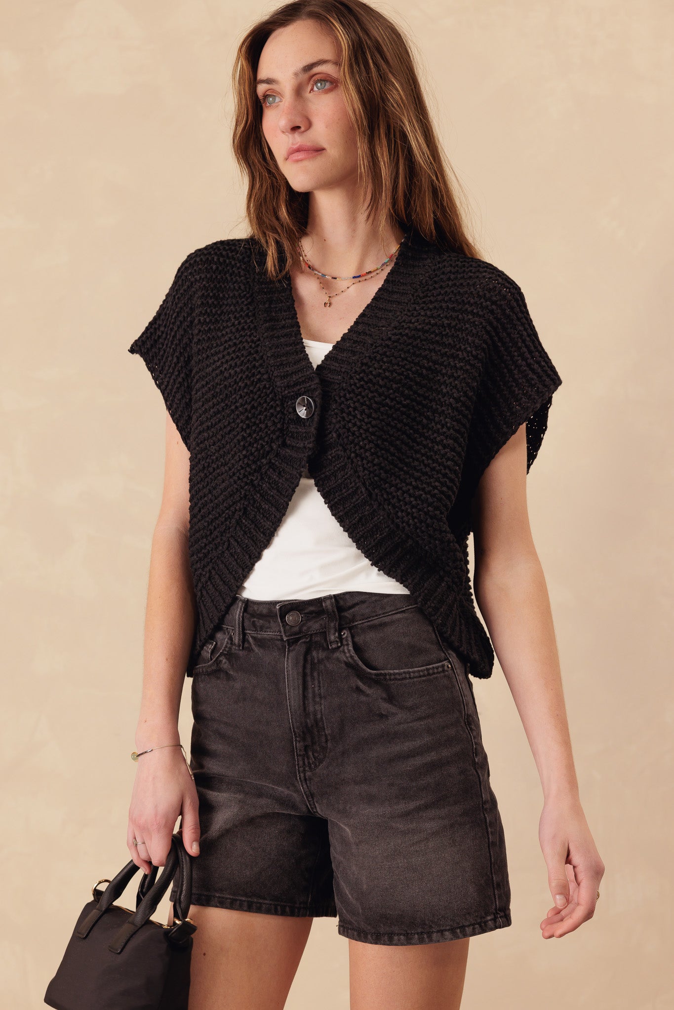 Patty Chunky Cotton Vest Cardigan