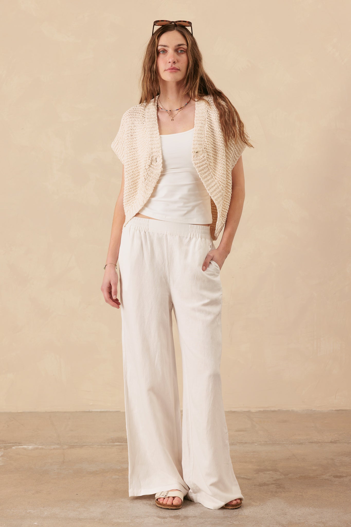 Patty Chunky Cotton Vest Cardigan