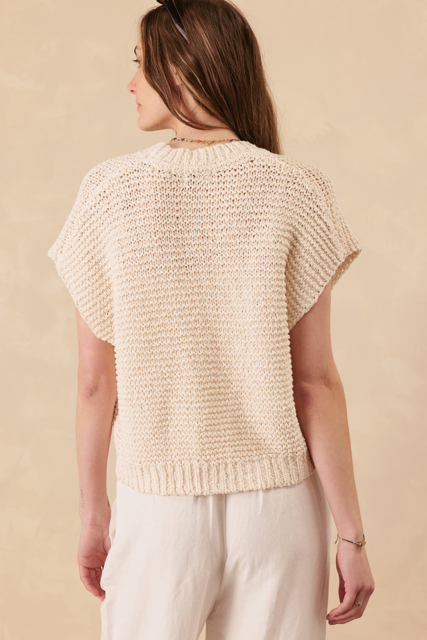 Patty Chunky Cotton Vest Cardigan