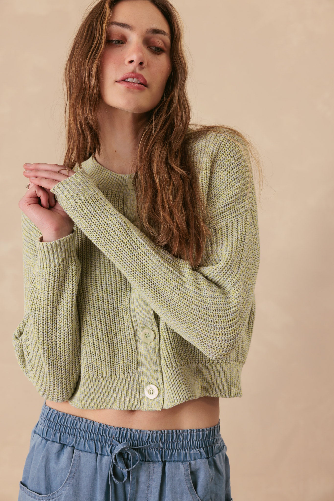 Raven Marled Cotton Cardigan