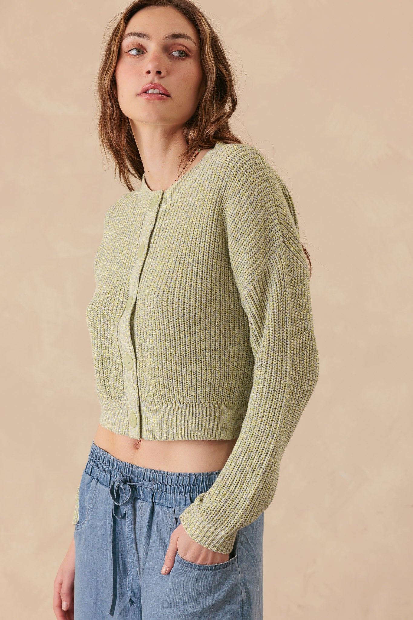 Raven Marled Cotton Cardigan