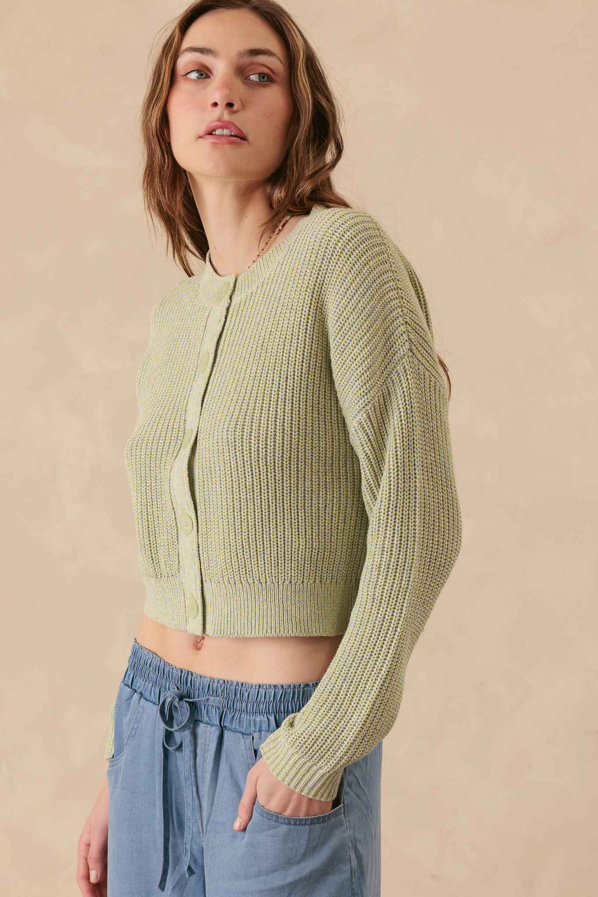 Raven Marled Cotton Cardigan