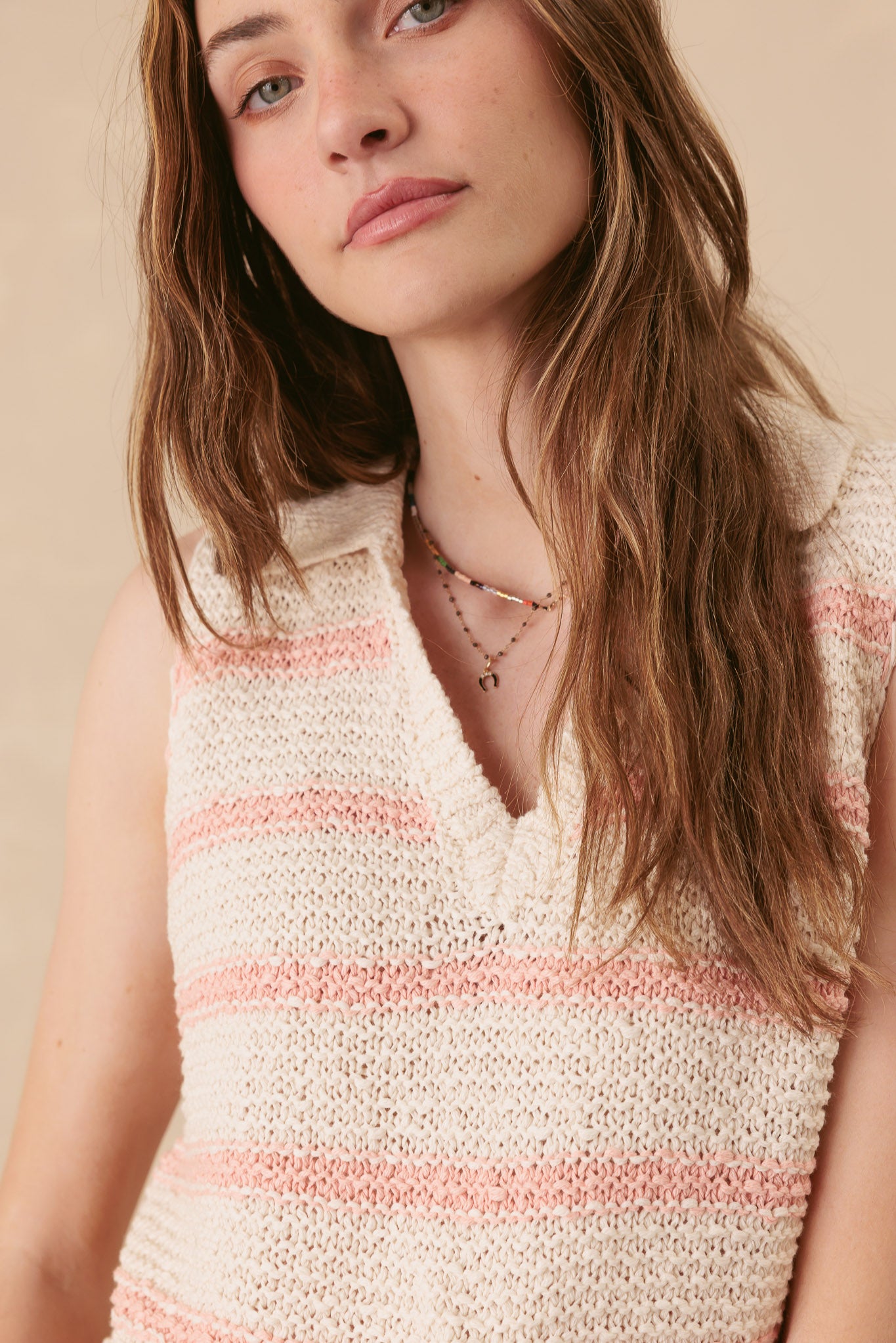 Sigrid Cotton Stripe Collar Tank