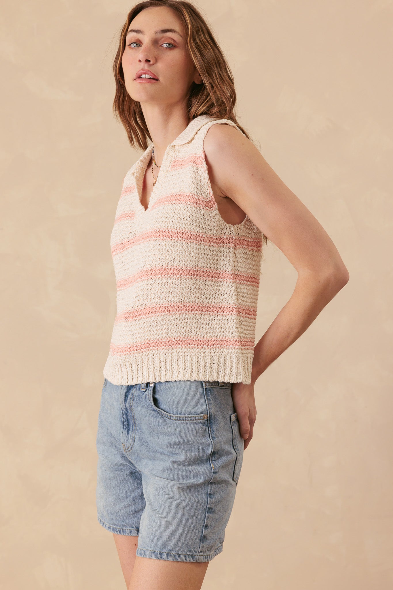 Sigrid Cotton Stripe Collar Tank