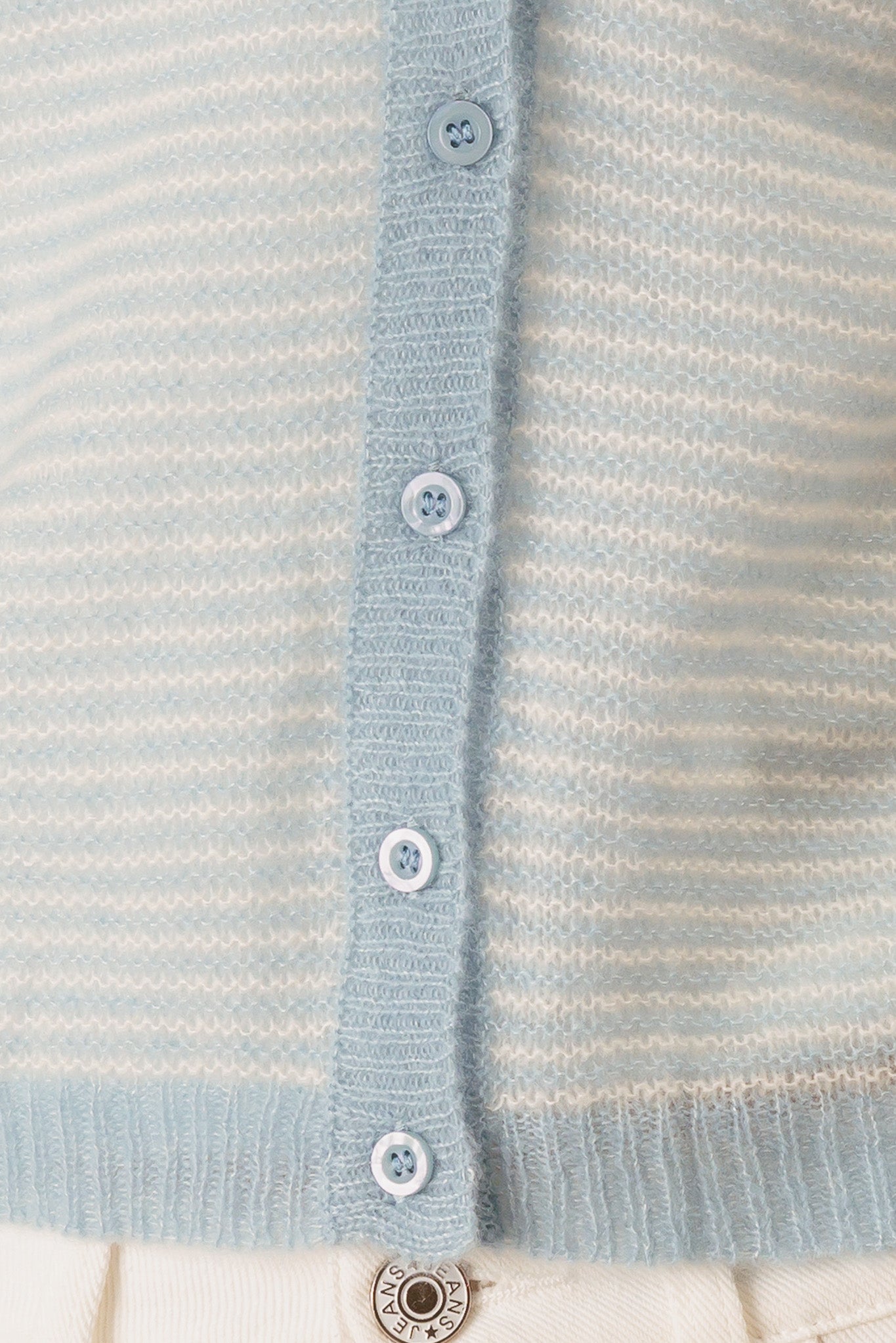 Kaity Mini Stripe Silk Cashmere Cardigan