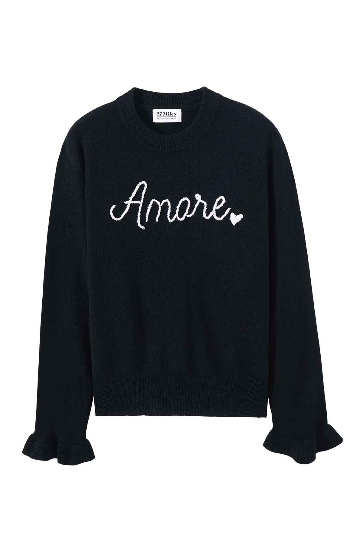Amore Embroidered Cashmere Crew