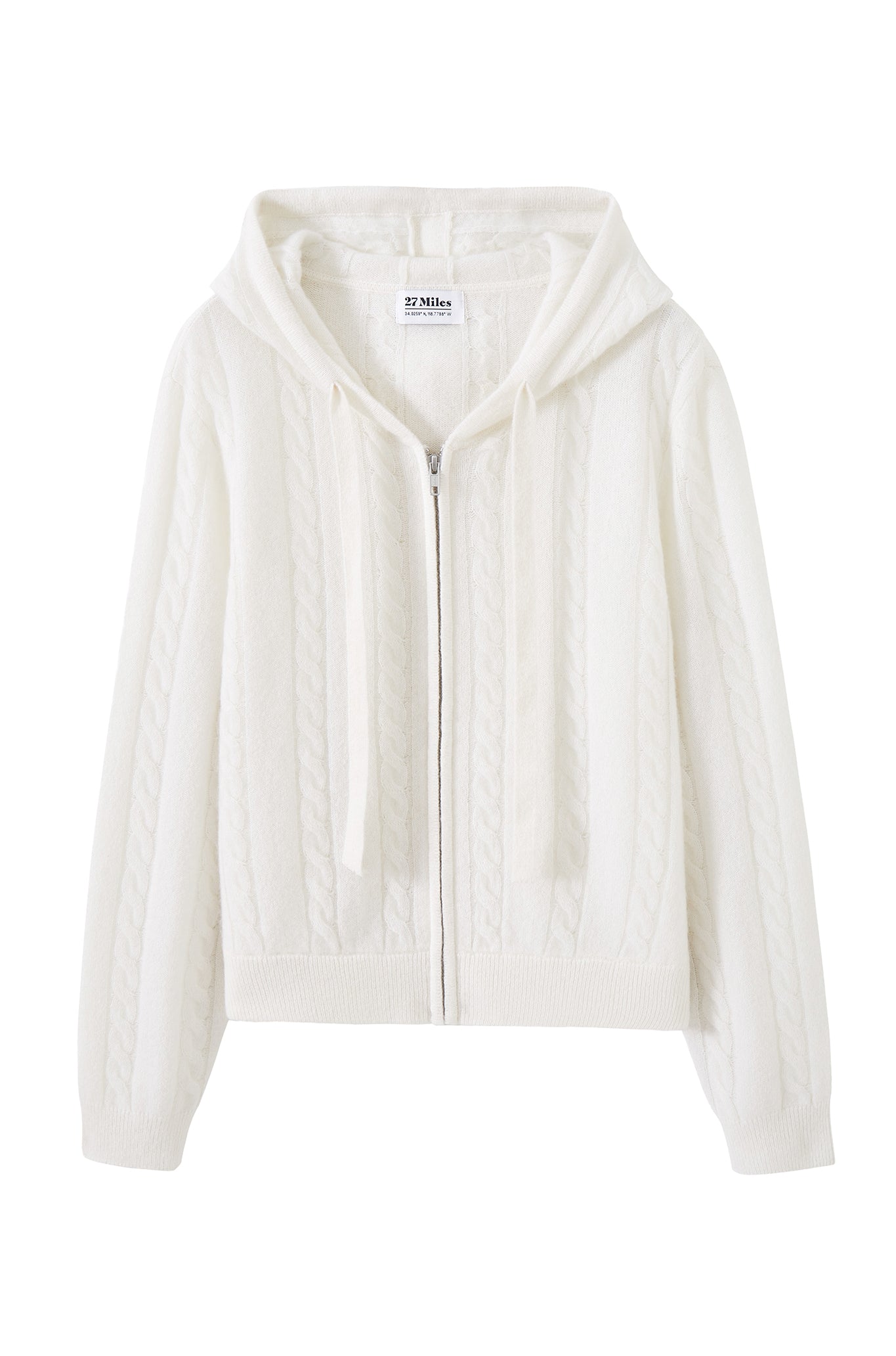 Anisa Cashmere Blend Cable Zip Hoodie