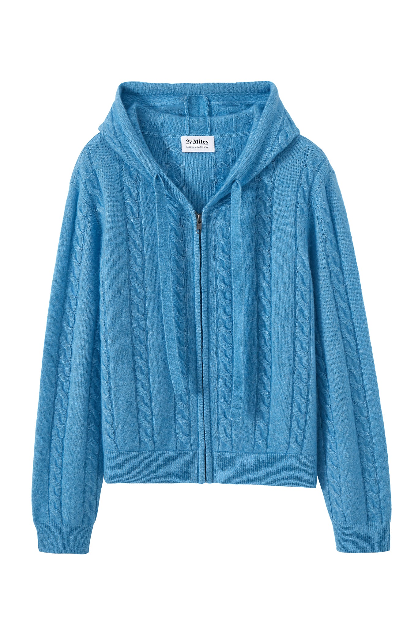 Anisa Cashmere Blend Cable Zip Hoodie