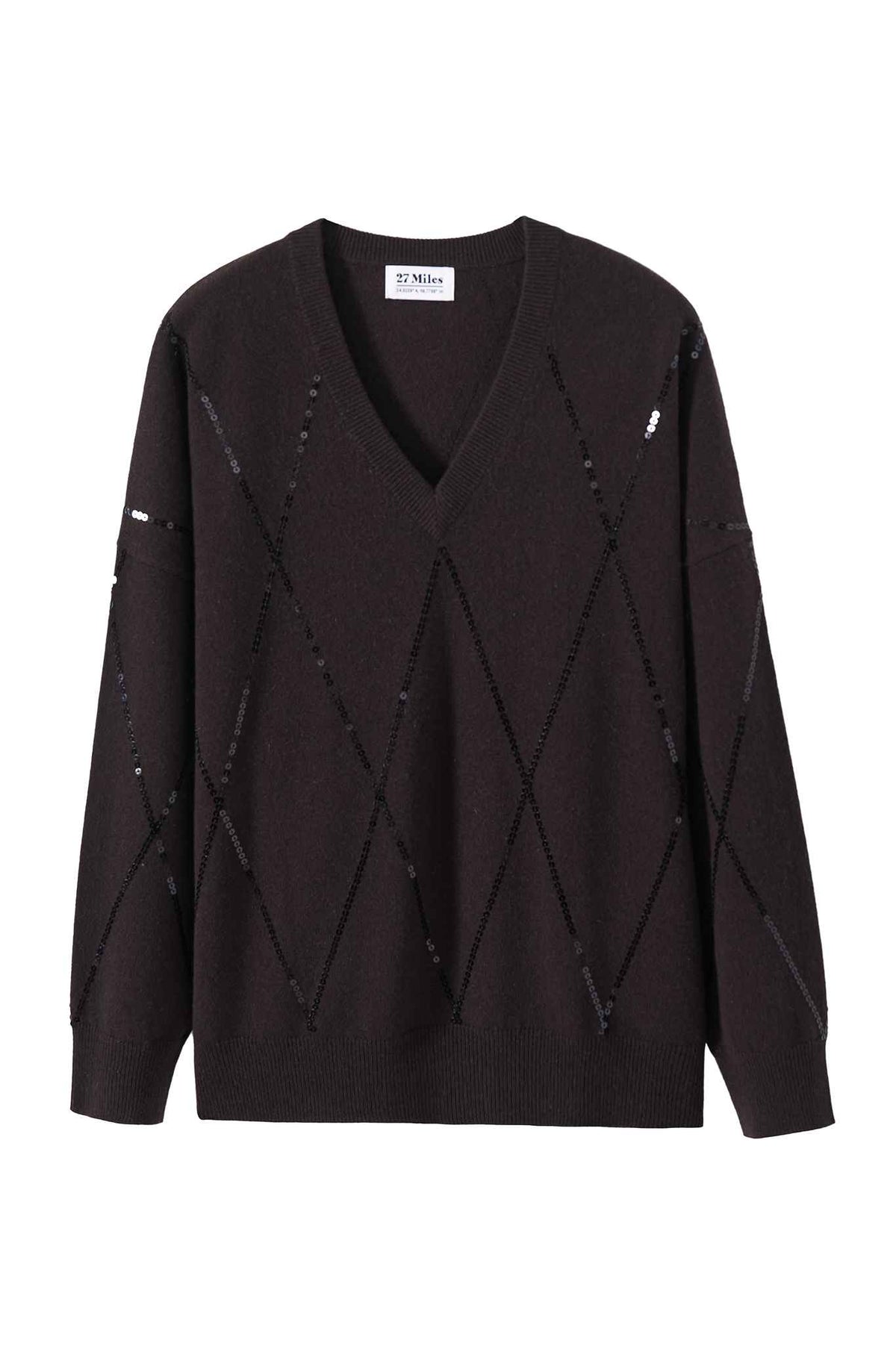 Gaillis V Neck Cashmere Pullover with Sequins