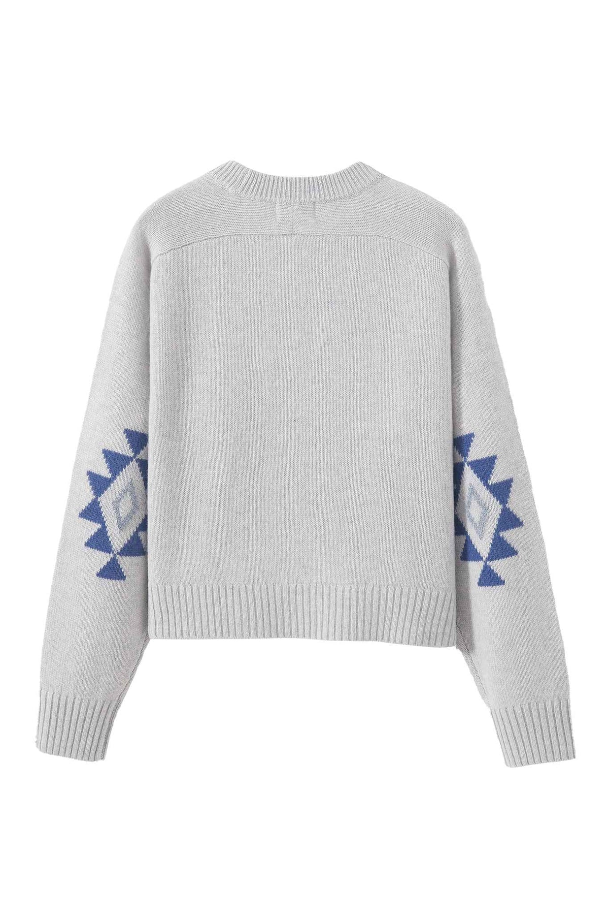 Maty Cashmere Boxy Crew with Navajo Elbow Pattern