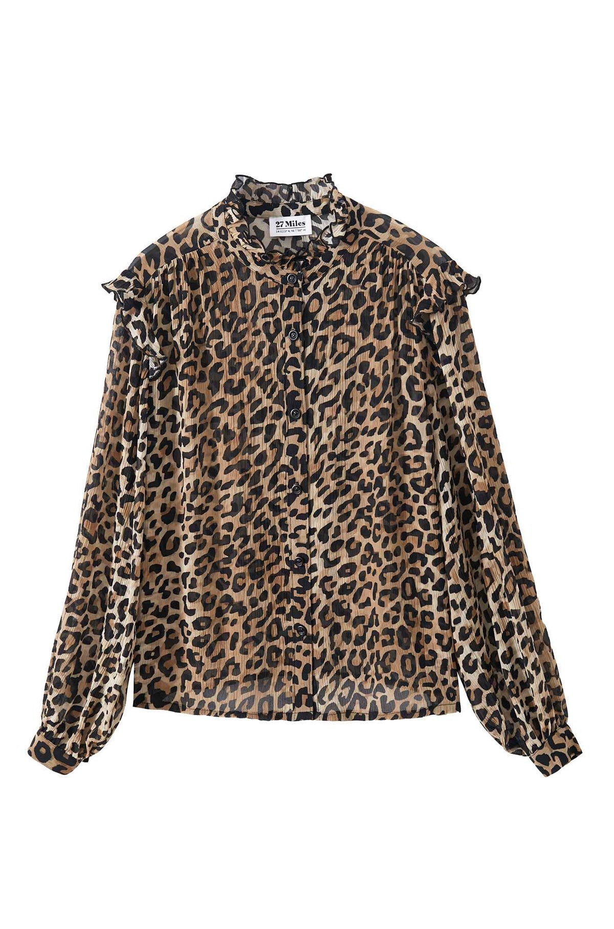 Mirella Leopard Print Silk Blouse
