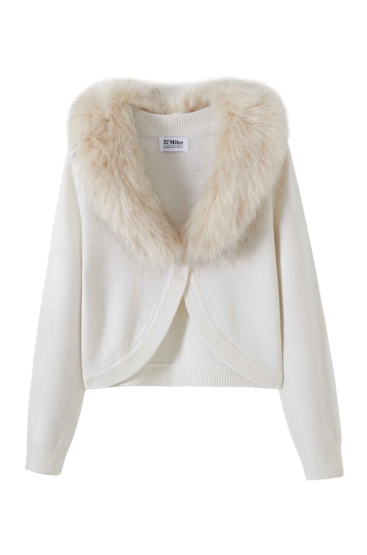 Morna Cashmere Bolero with Faux Fur Collar