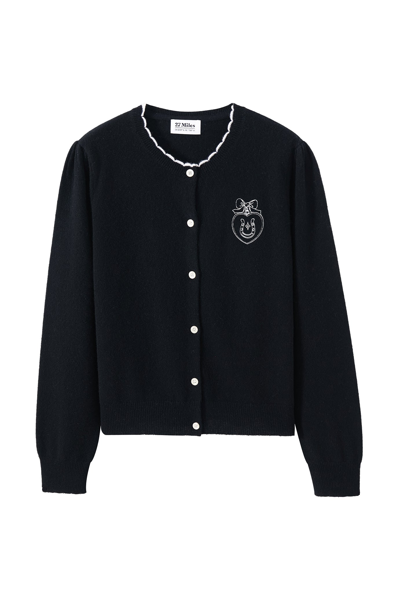 Mylan Cashmere Cardigan With Heart Embroidery