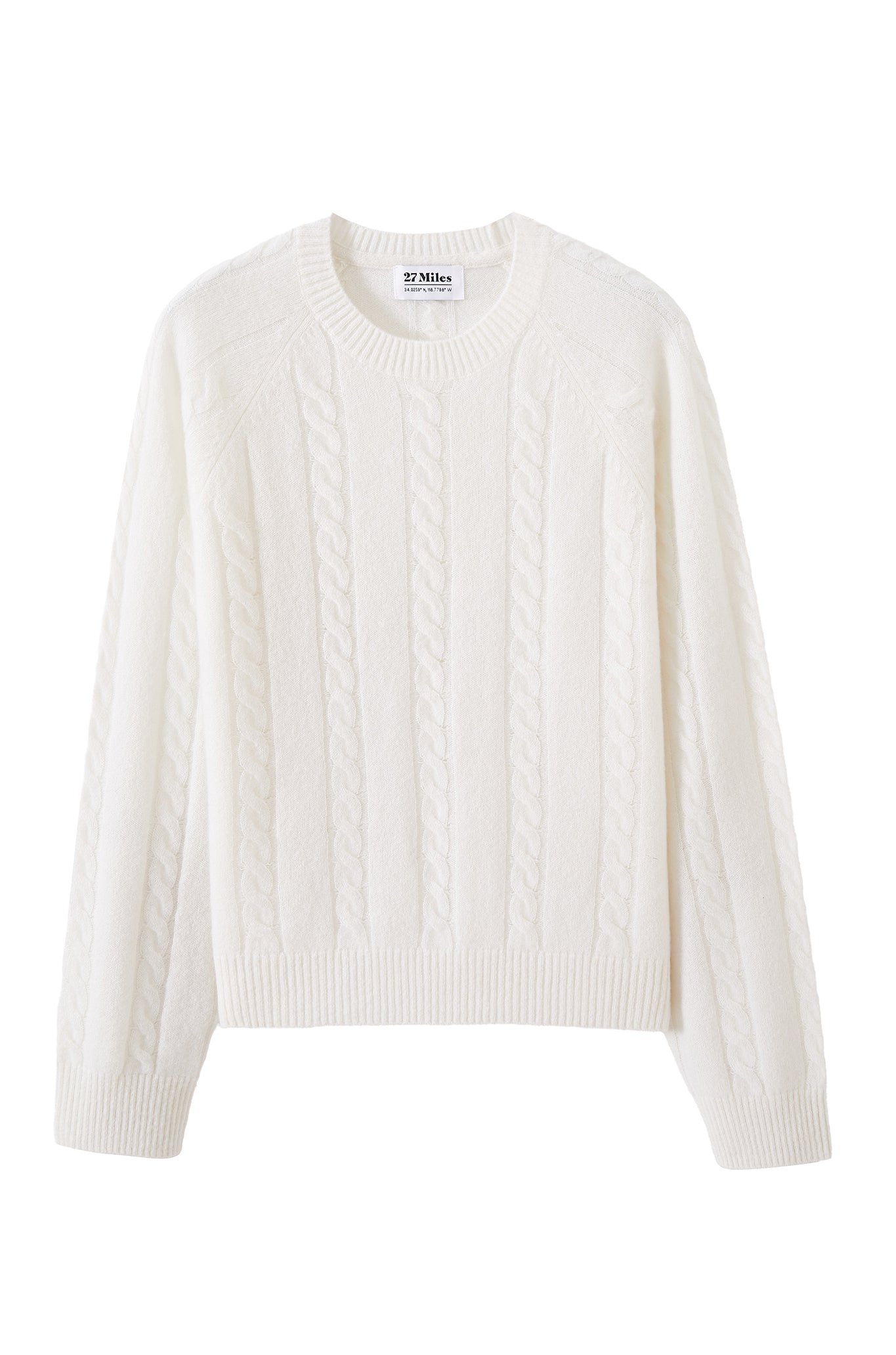 Zhenya Cashmere Blend Cable Crew