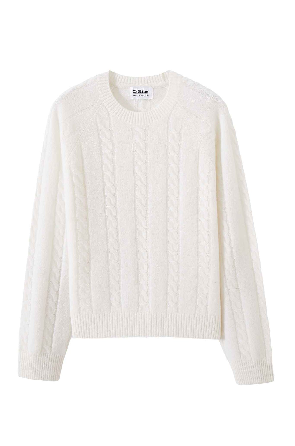 Zhenya Cashmere Blend Cable Crew