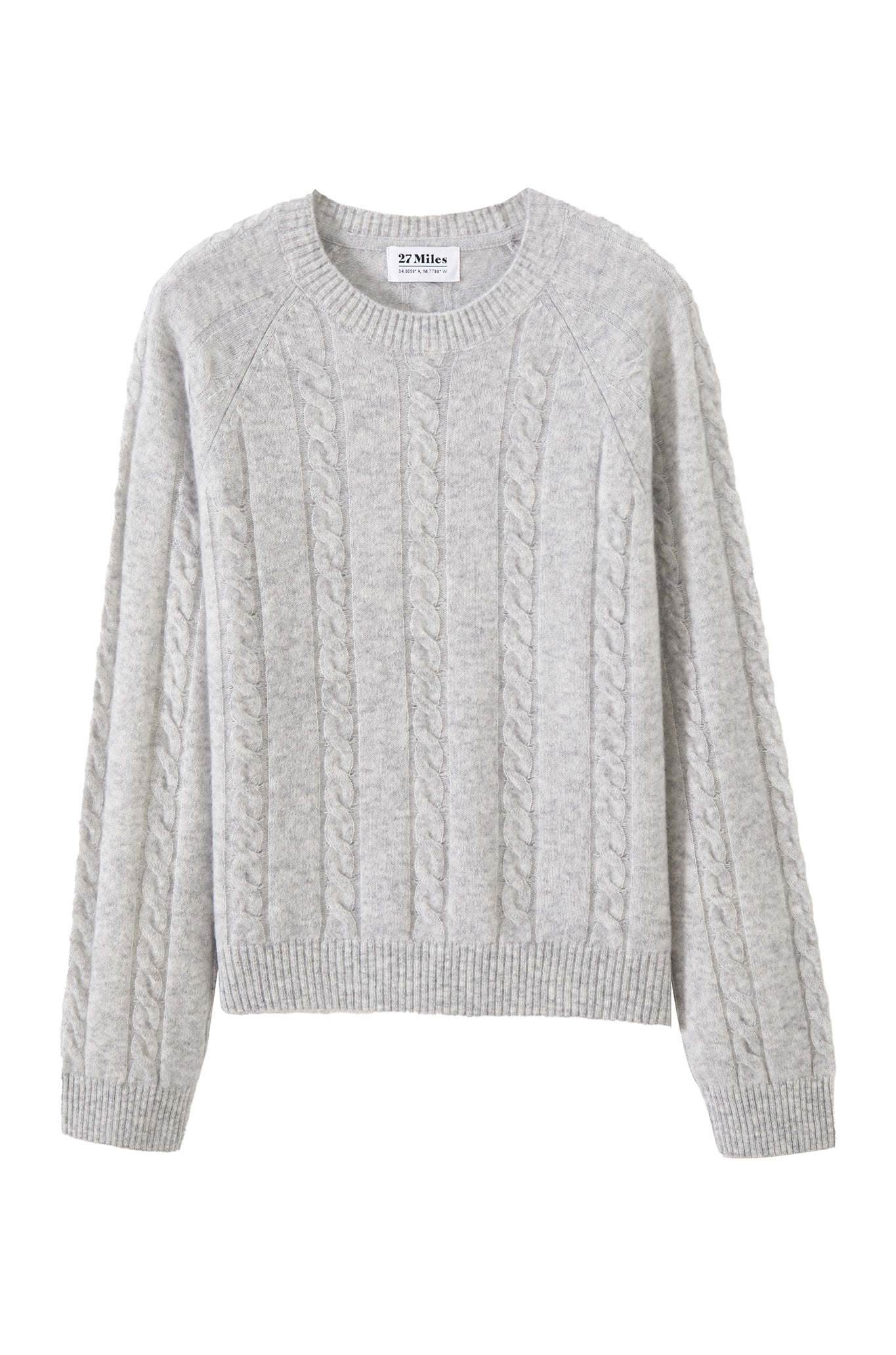 Zhenya Cashmere Blend Cable Crew