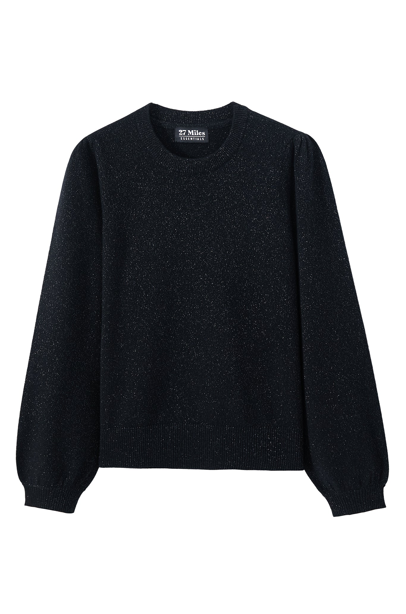 Ayla Lurex Cashmere Puff Sleeve Crew