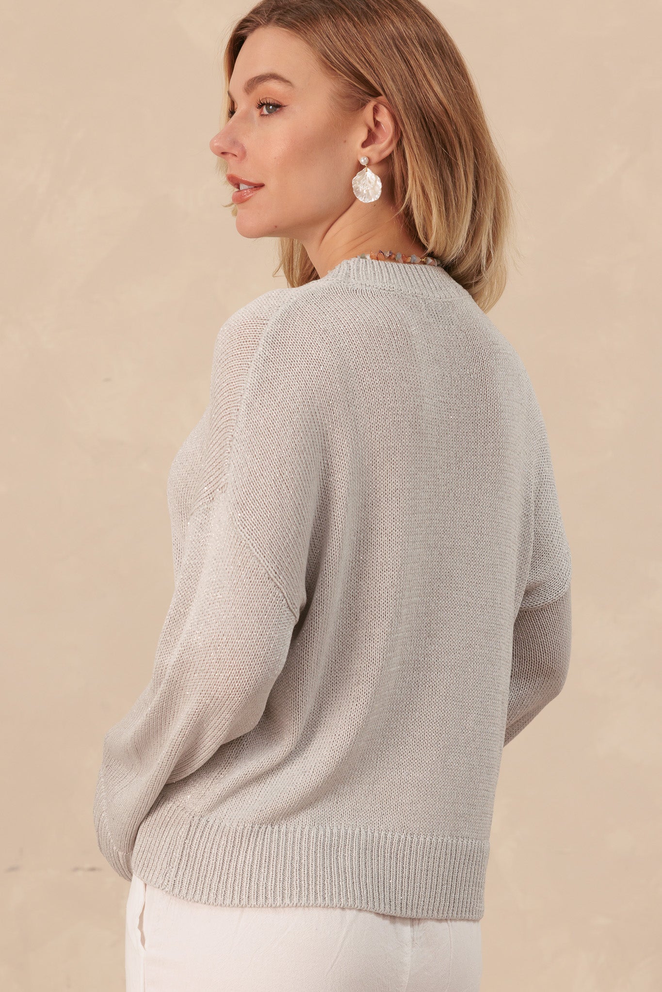 Wynelle Sequin Crewneck Knit Top