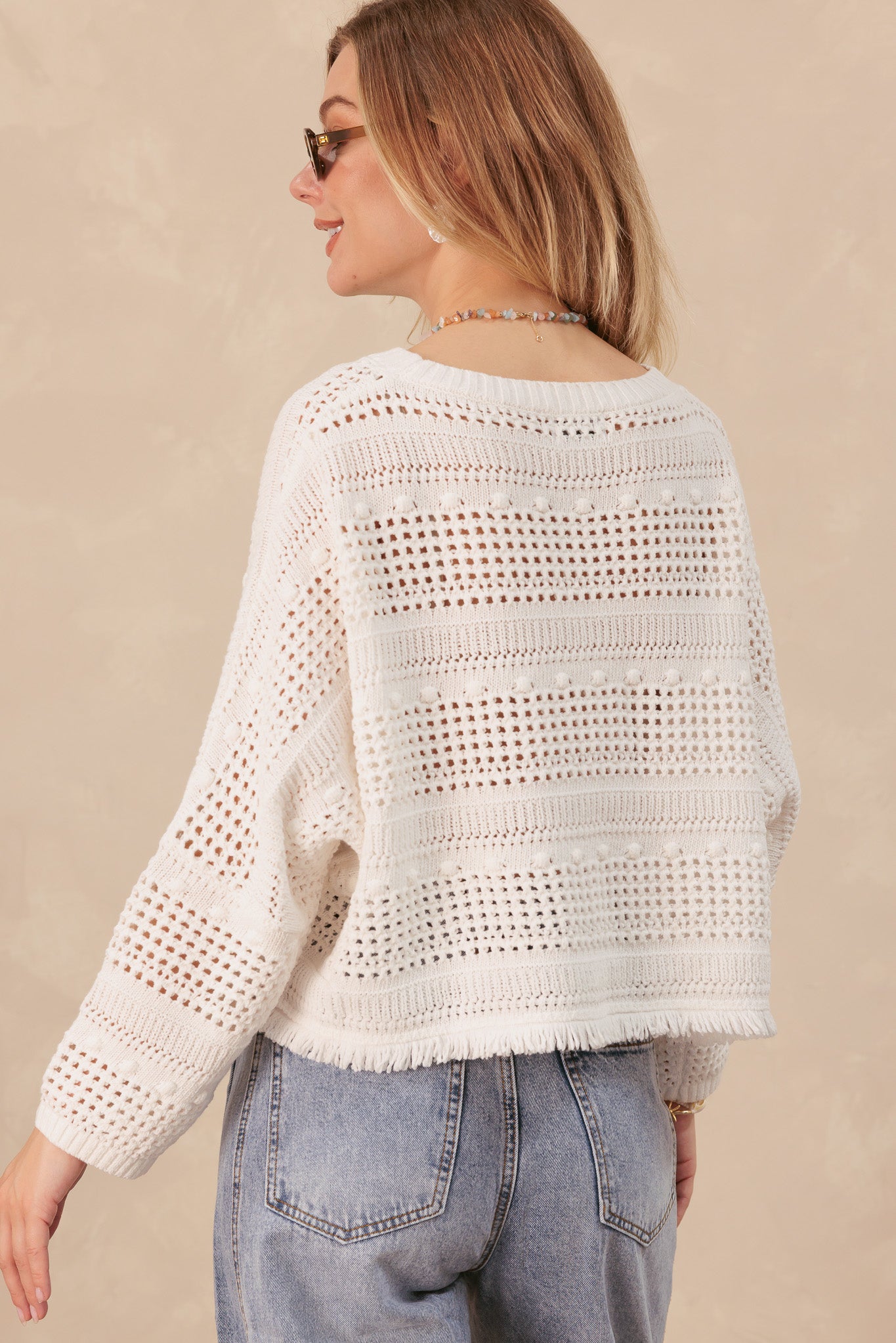 Naja Cotton Pointelle Boxy Knitted Top
