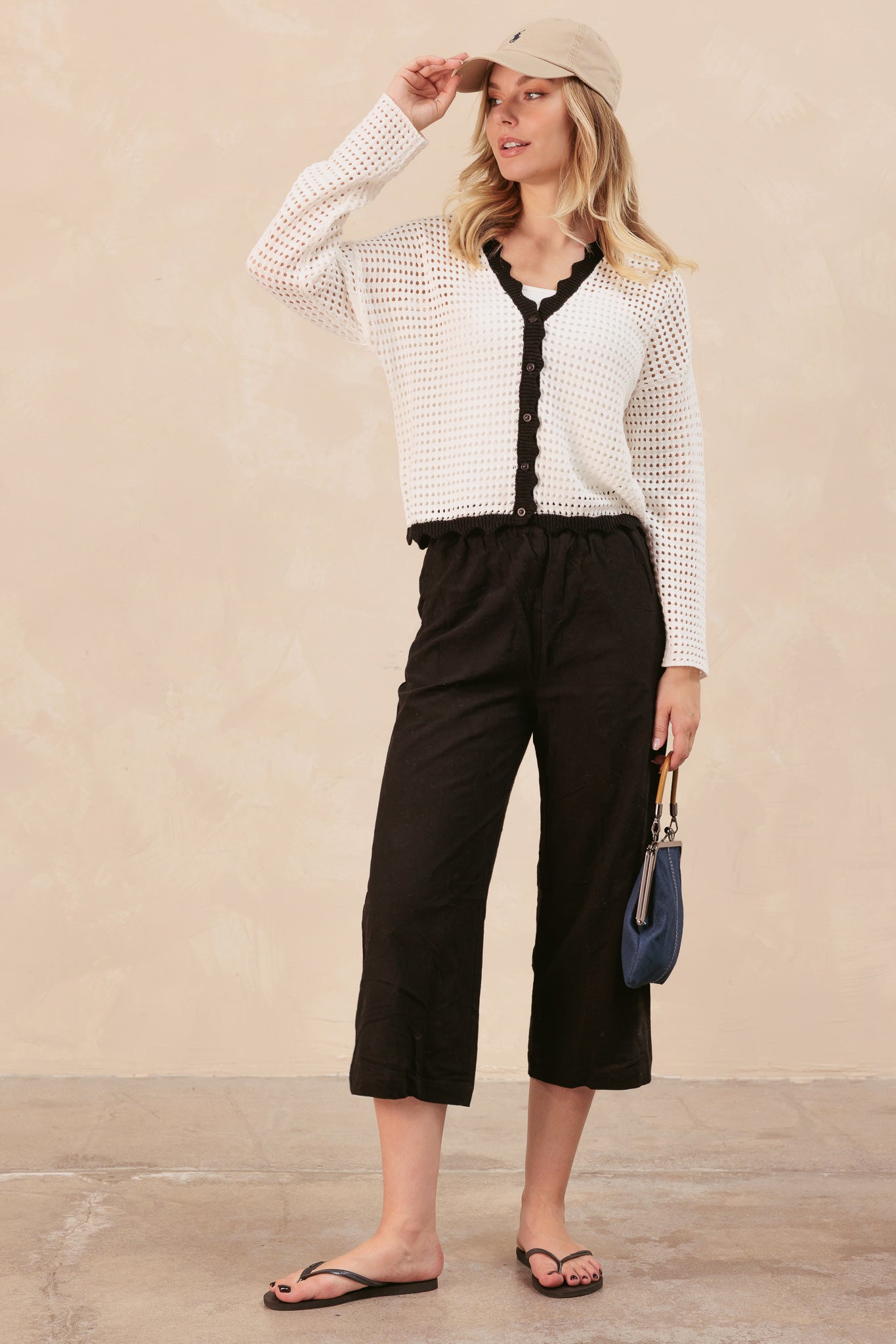 Tammie Cotton Cardigan With Contrast Trim