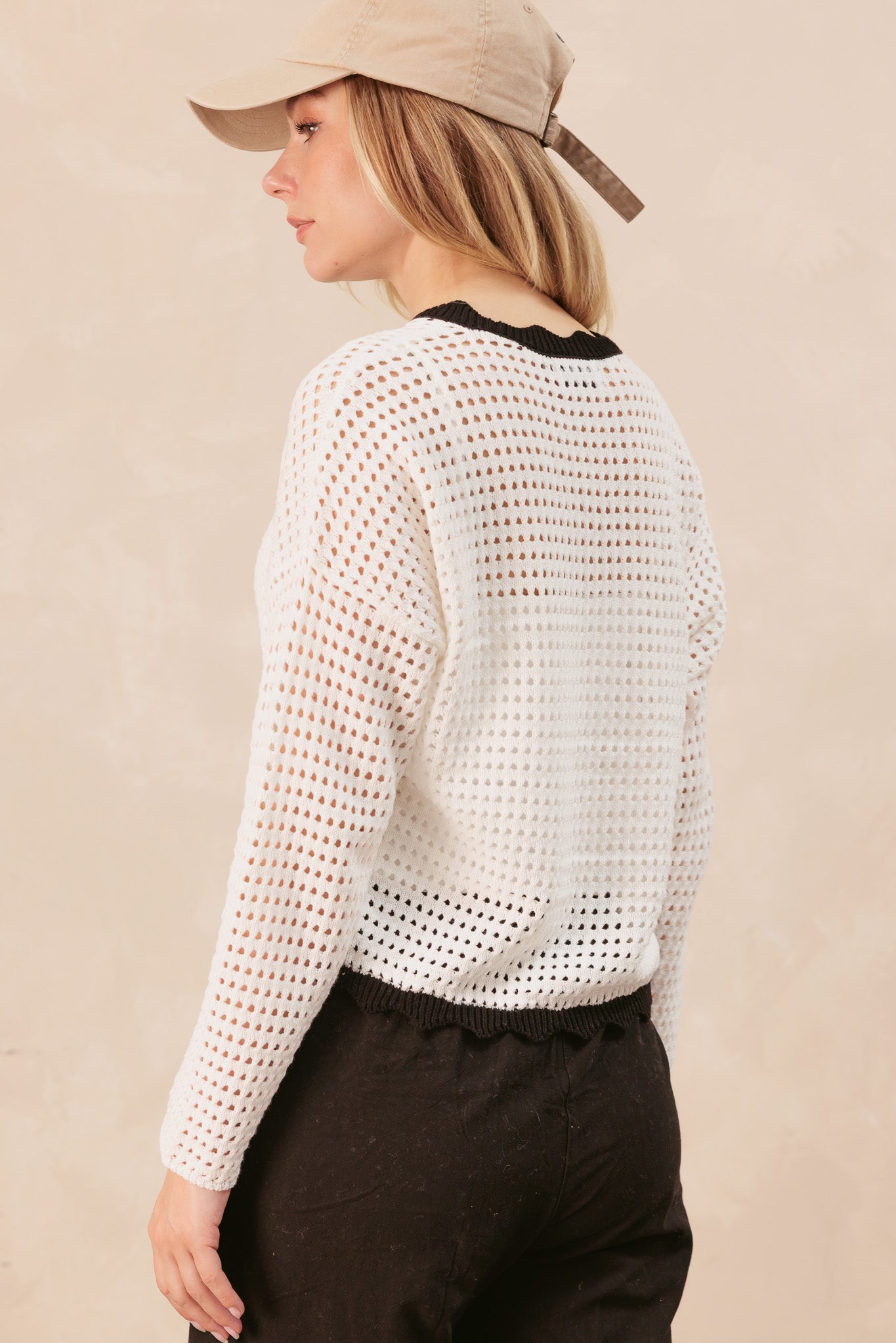 Tammie Cotton Cardigan With Contrast Trim