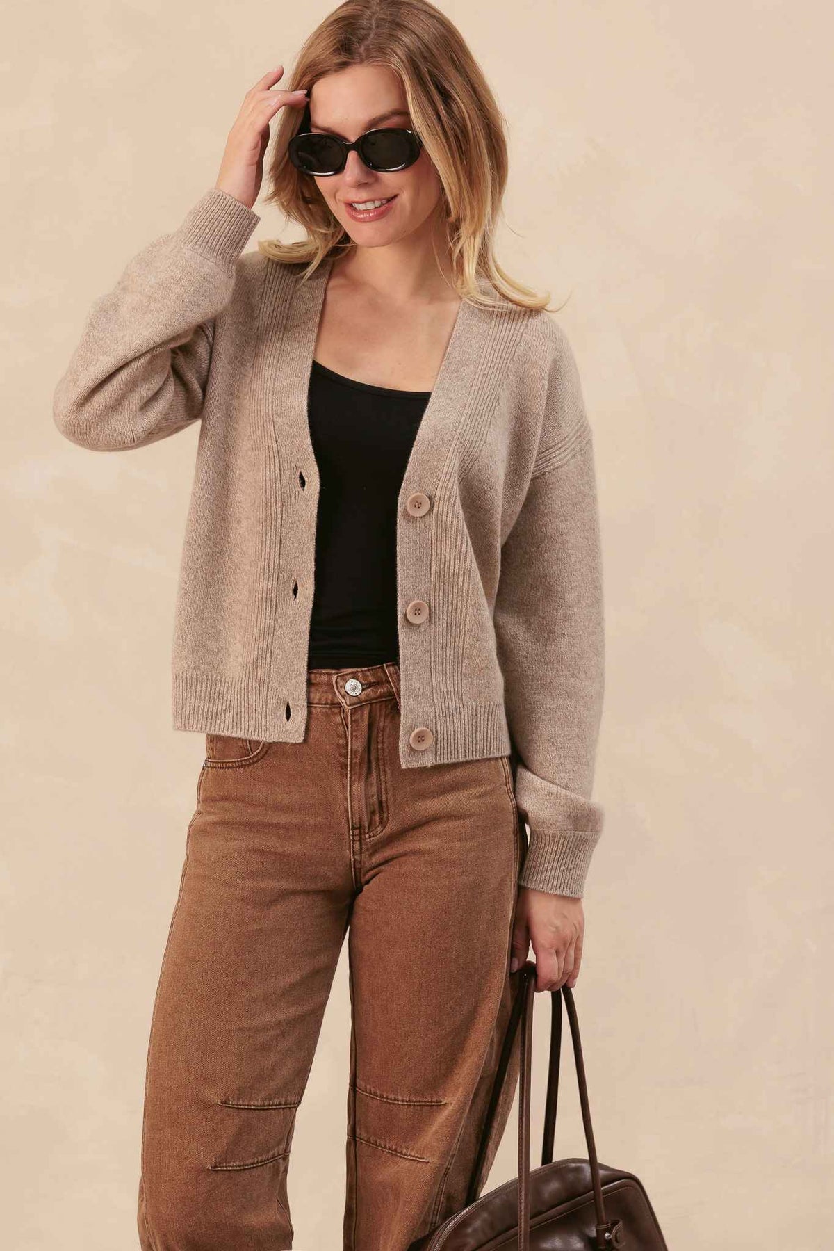 Monroe V Neck Cashmere Cardigan