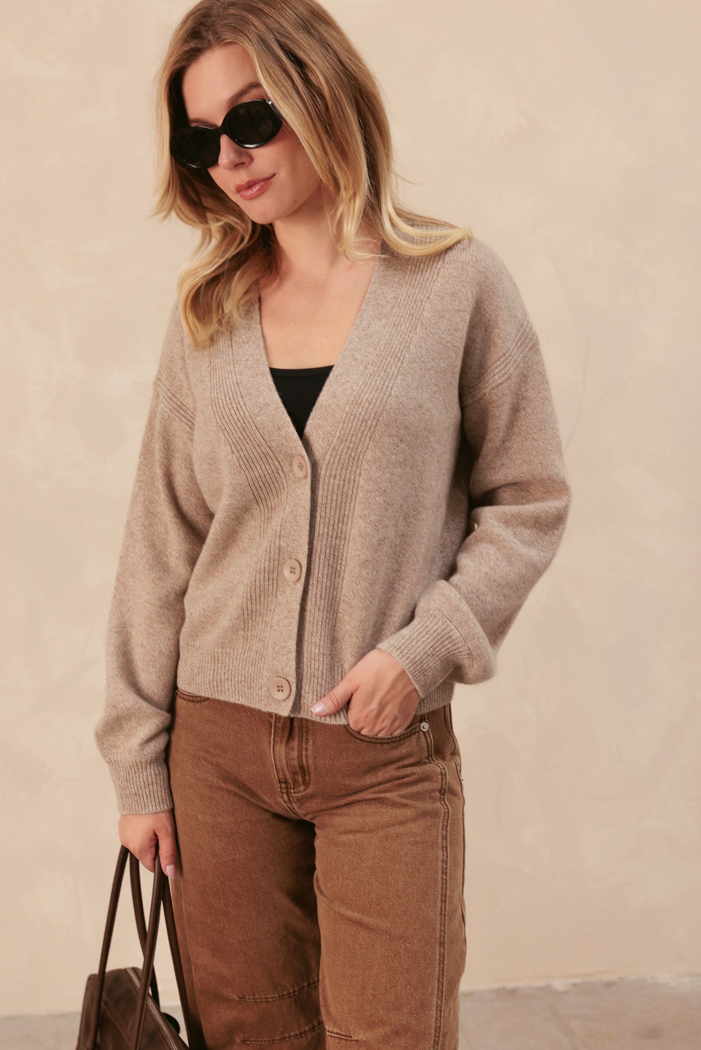 Monroe V Neck Cashmere Cardigan