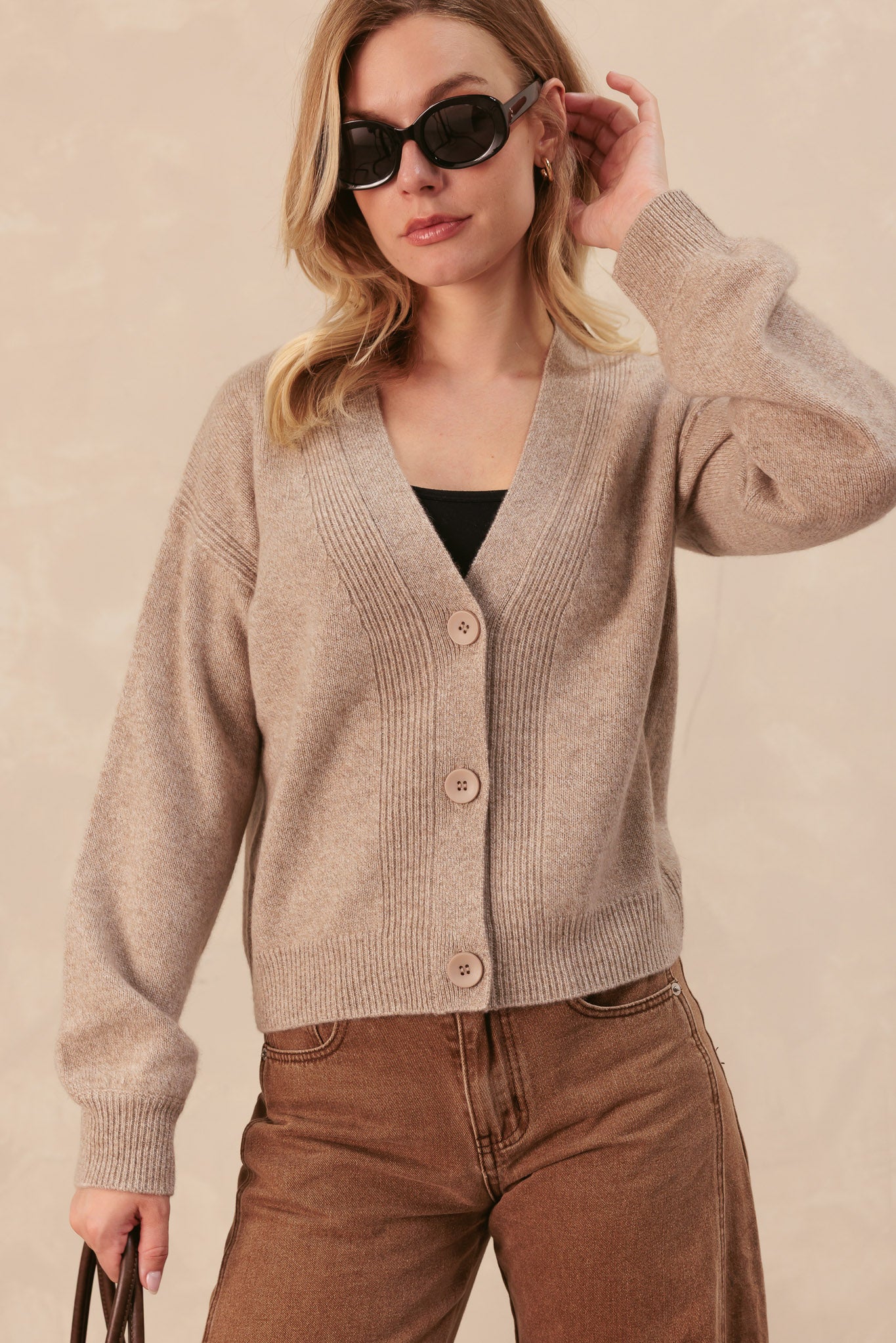 Monroe V Neck Cashmere Cardigan