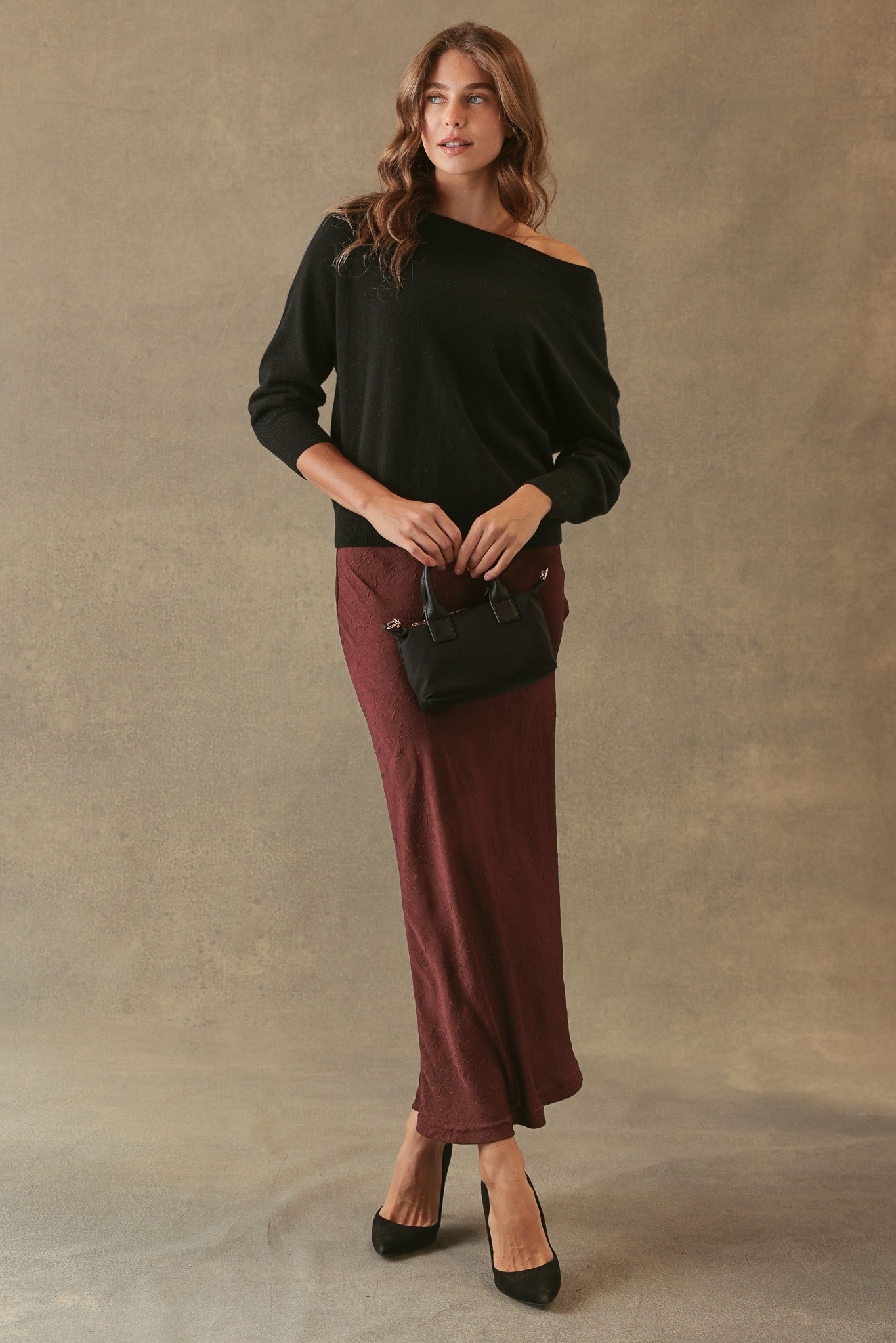 Corry Cashmere Off the Shoulder Sweater