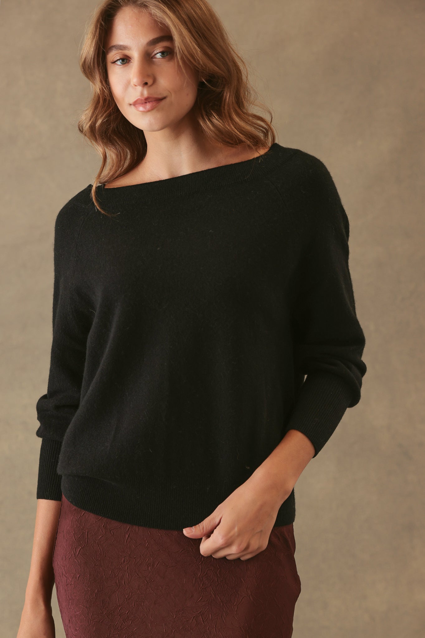 Corry Cashmere Off the Shoulder Sweater