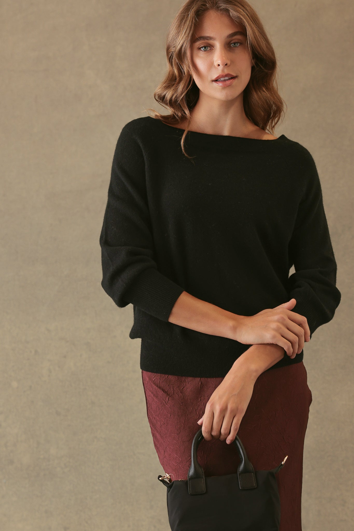 Corry Cashmere Off the Shoulder Sweater