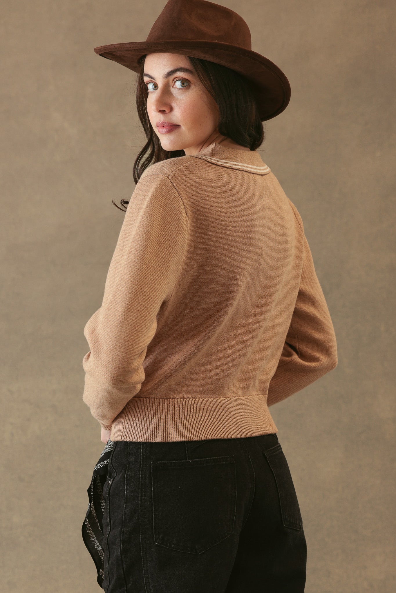 Shirley Collared Cardigan with Special Stitches