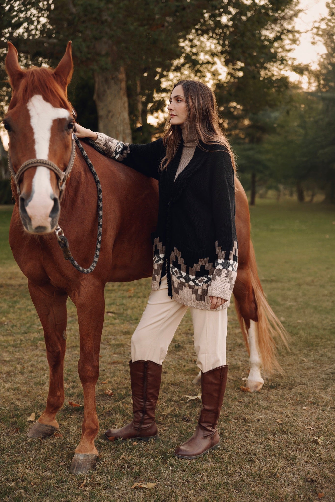 Demeree Cardigan with Southwestern Pattern