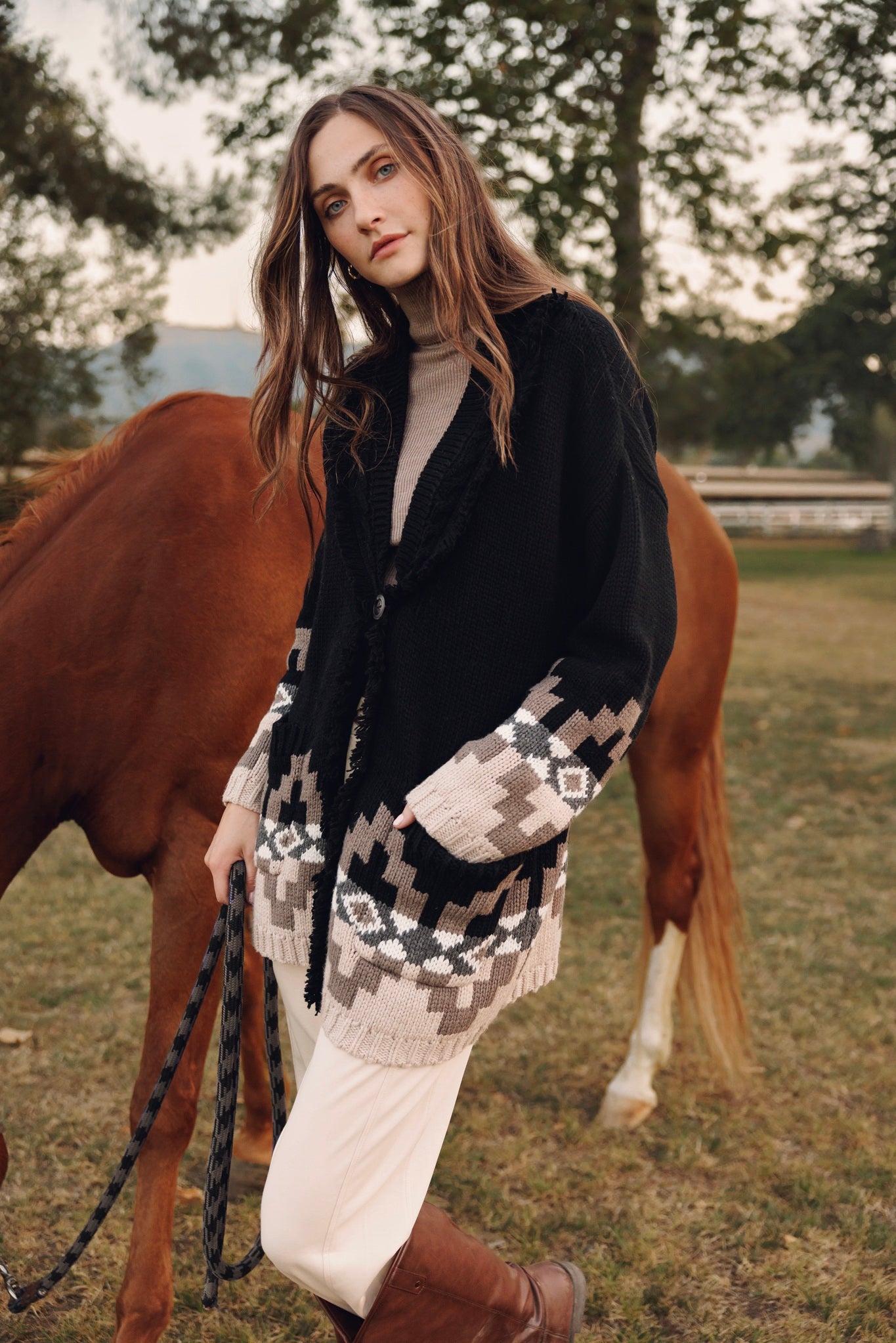 Demeree Cardigan with Southwestern Pattern