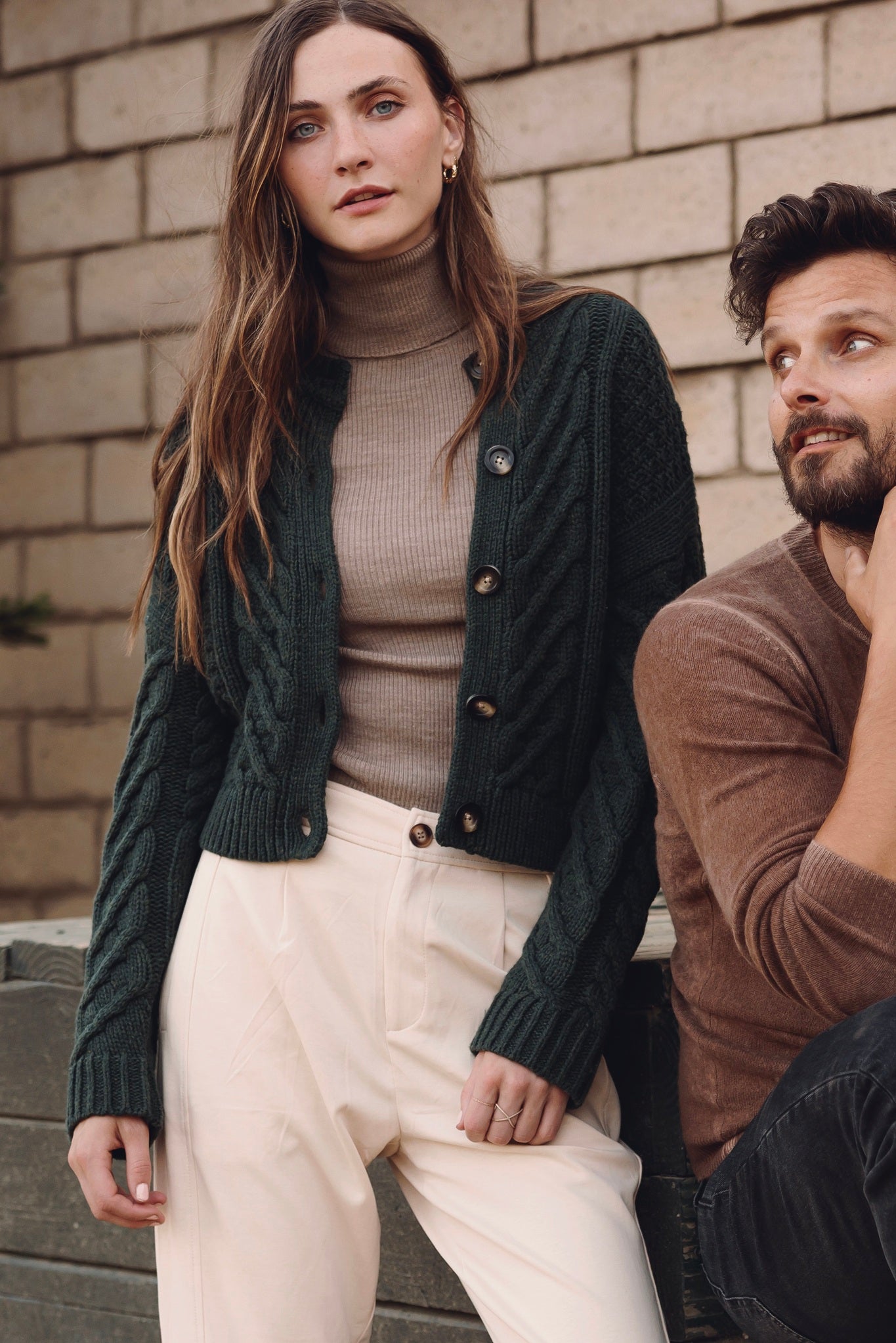 Malia Cropped Modern Cable Cardigan