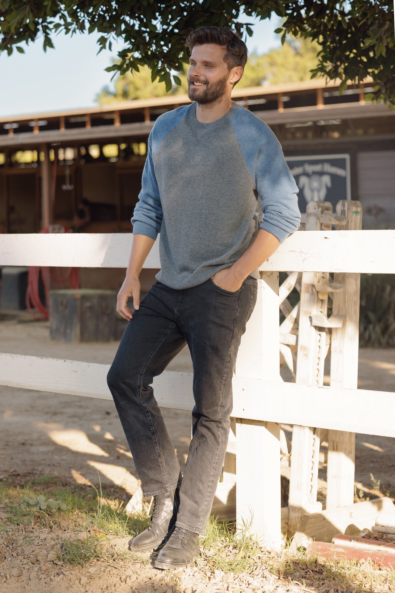 Mickey Men's Cashmere Baseball Sweater