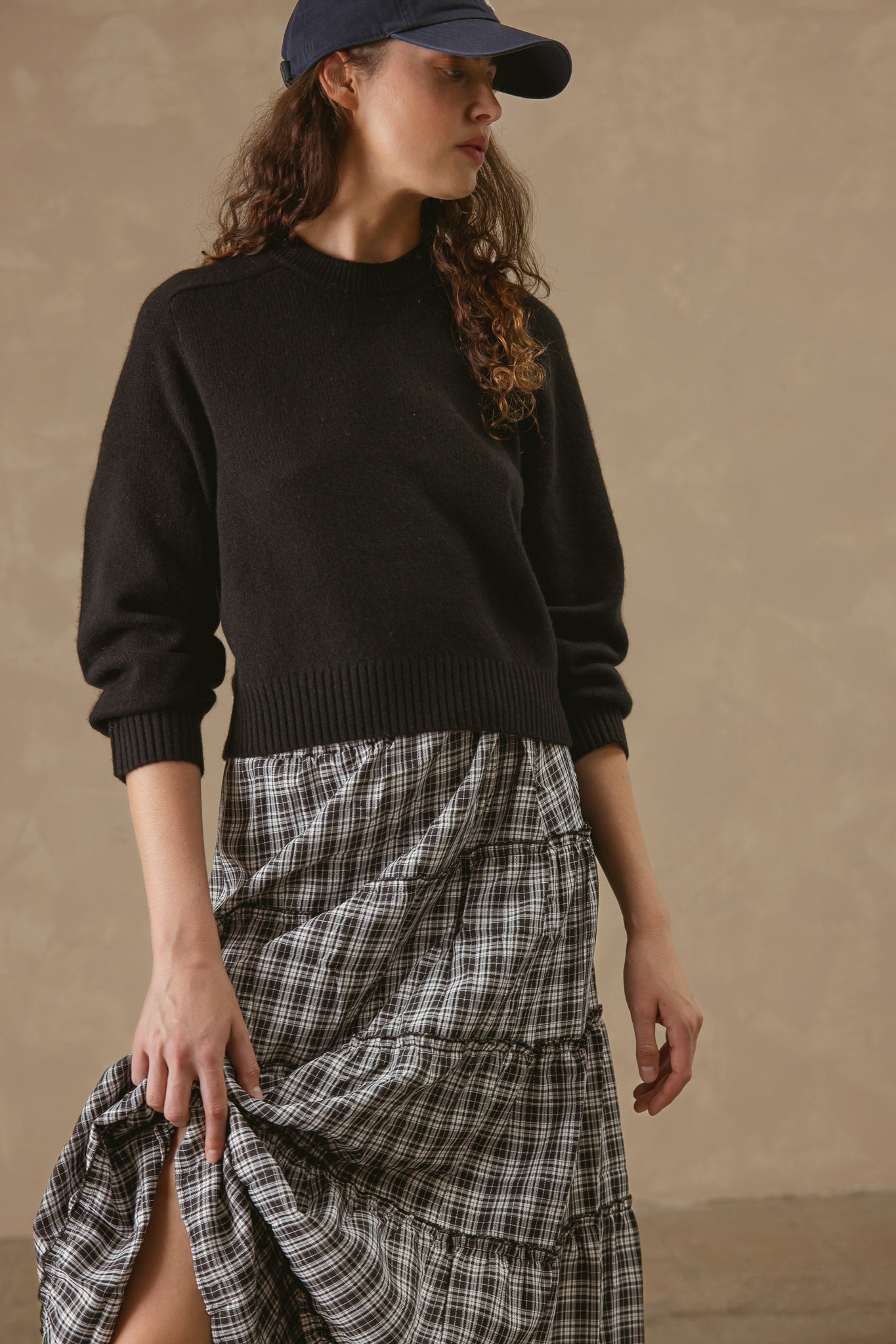 Alyson Cropped Cashmere Crewneck