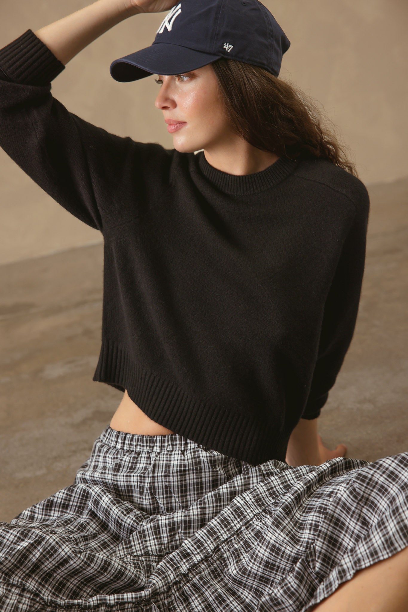 Alyson Cropped Cashmere Crewneck