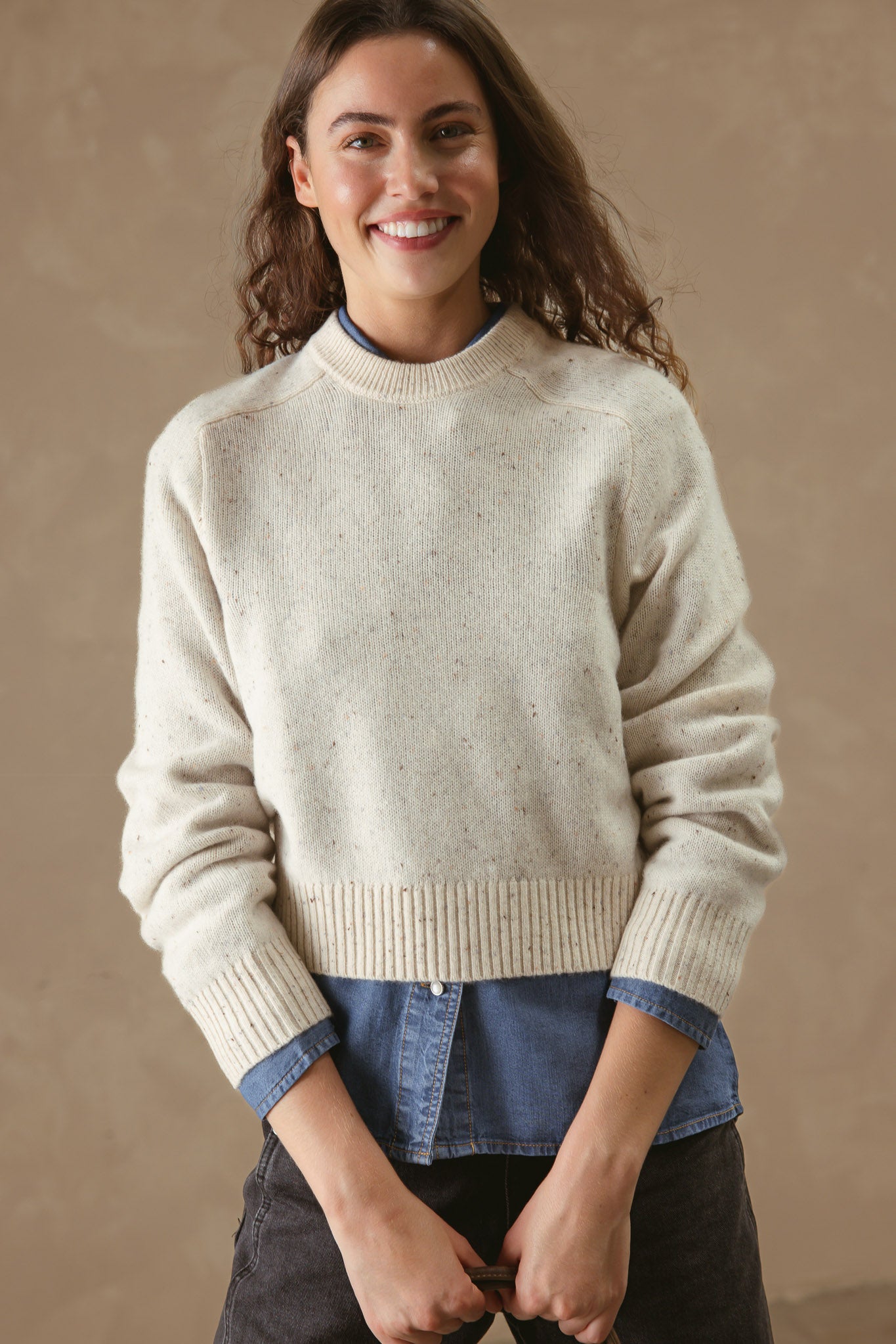 Alyson Cropped Cashmere Crewneck