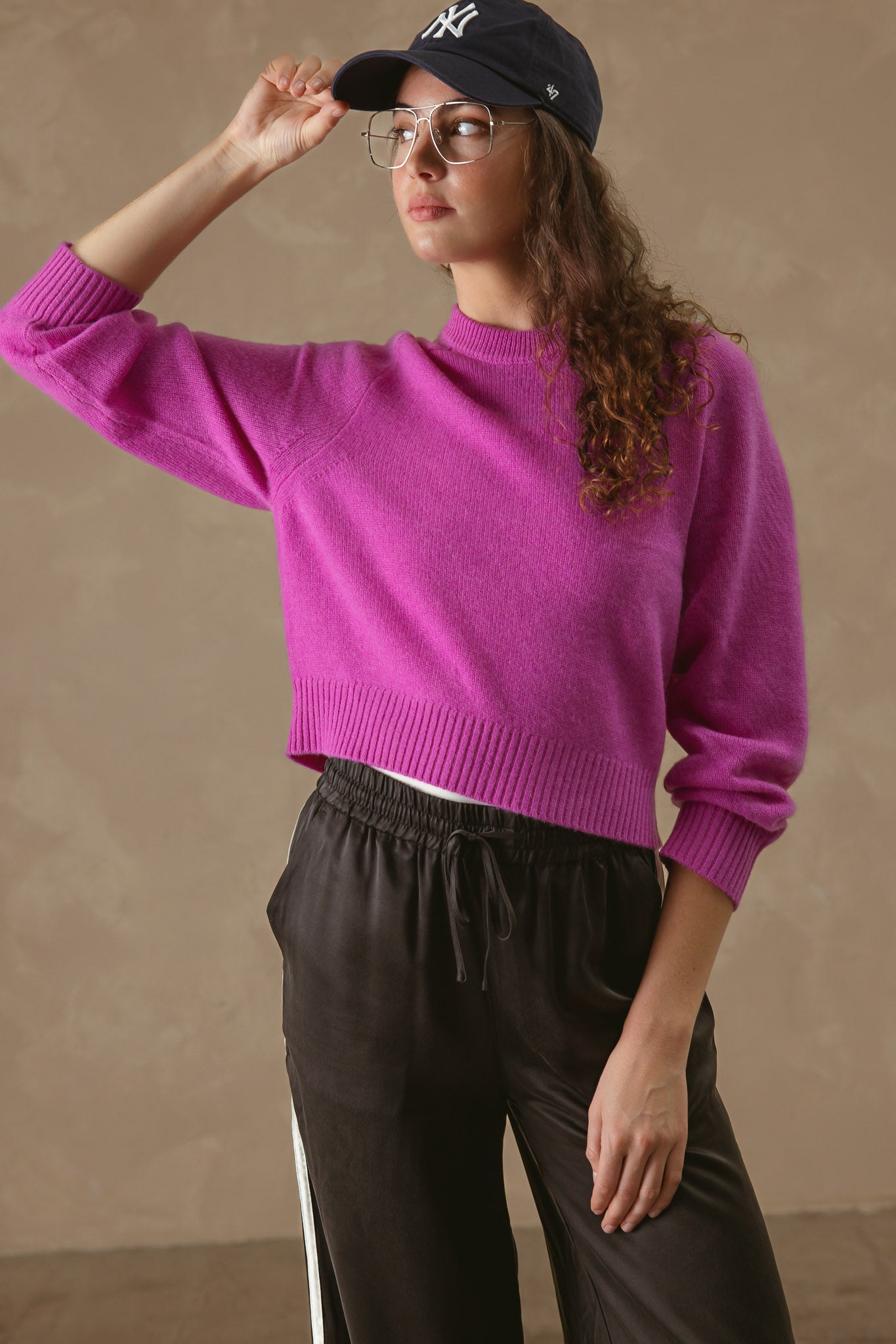 Alyson Cropped Cashmere Crewneck